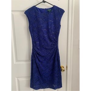Royal Blue Knee-Length Formal Dress